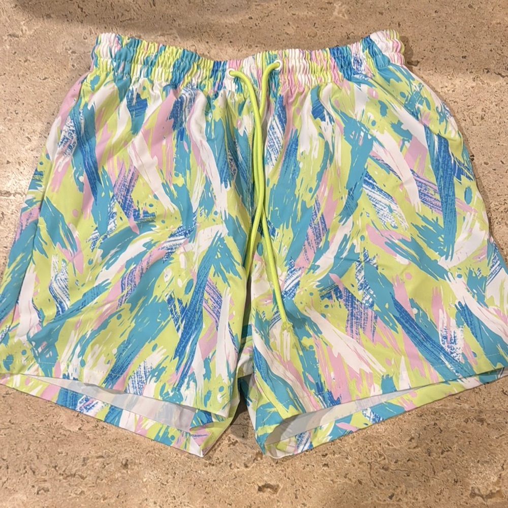 Crown & Ivy Blue and Green Swim Trunks